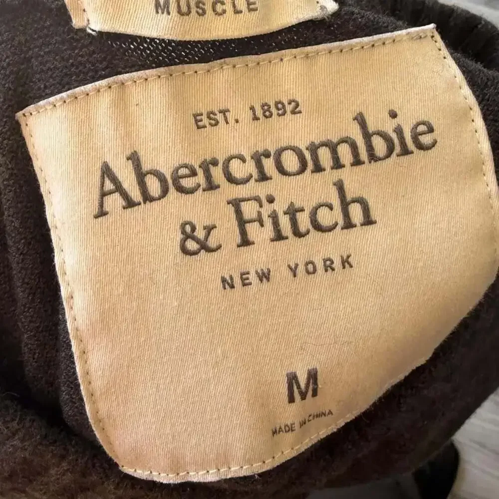 Vintage Abercrombie & Fitch Muscle Fit V-Neck Sweater Grey